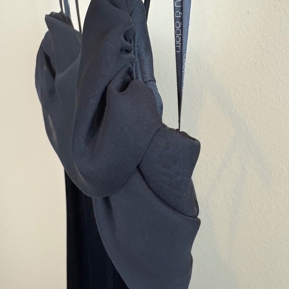 Betsy & Adam by Jaslene Black Velvet Aline Spaghetti Strap Maxi Evening Gown - Picture 5 of 11